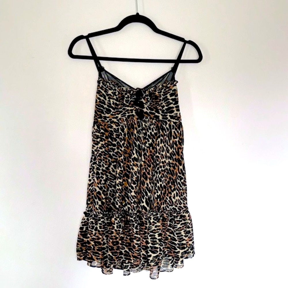 Betsey Johnson Vintage Y2K Leopard Babydoll Nightgown
